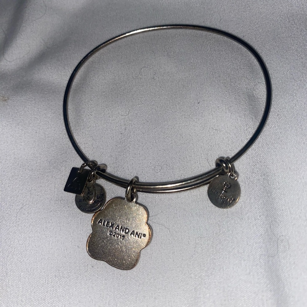 Retired 2015 Alex and Ani Silver Paw Print Bracelet